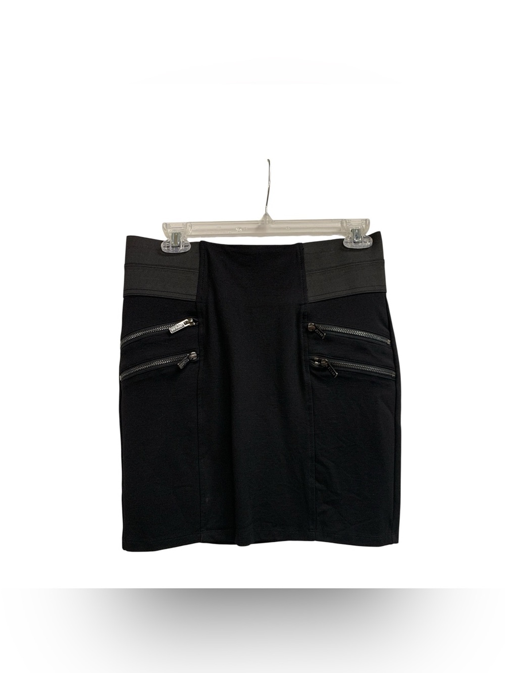 Guess Black Mini Skirt with Zip Accents Size M
